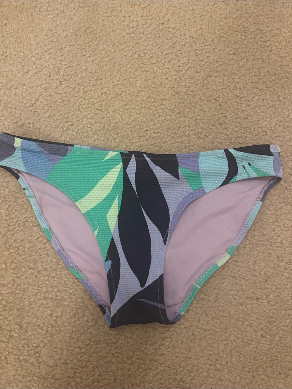 Women’s Green & Lavender Printed Bikini Bottom